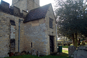 The north porch of Bromham church March 2012
